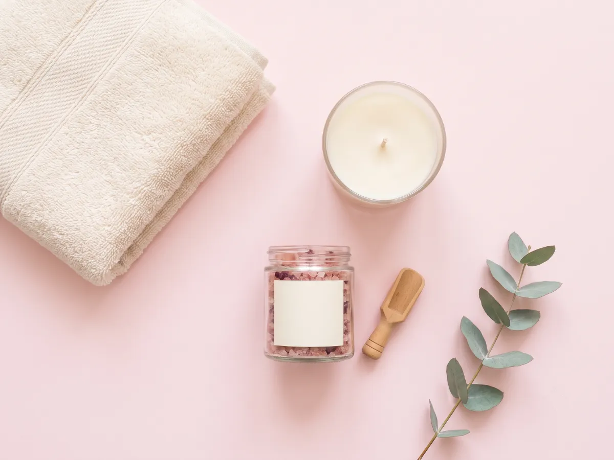 Night bath and self-care wind-down flat-lay